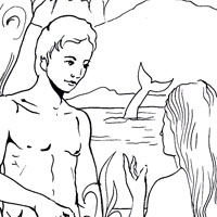 Adam and eve coloring page