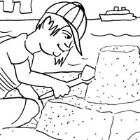 Beach coloring page