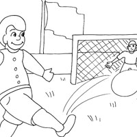 Football boy coloring page