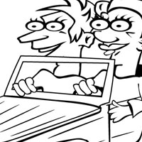 Driving car coloring page