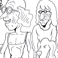 Monster family coloring page
