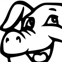 Smiling pig coloring page
