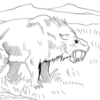 Smilodon dinosaur free coloring book