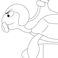 Speedy turtle coloring page