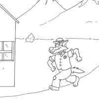 three pigs coloring sheet