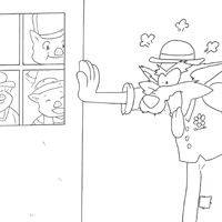 3 pigs coloring page
