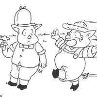 dthree pigs coloring page