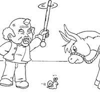 donkey and man coloring sheet