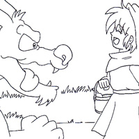 coloring picture of red riding hood