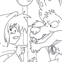 free coloring image of red riding hood