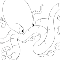 octopus kids colouring