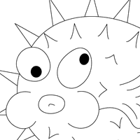 kids coloring book pufferfish