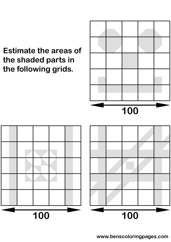 Area worksheet for kids