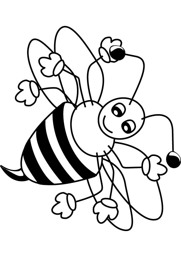 happy bee coloring picture