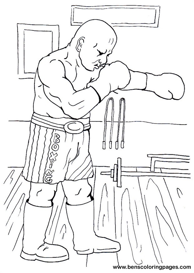 Boxing coloring sheet