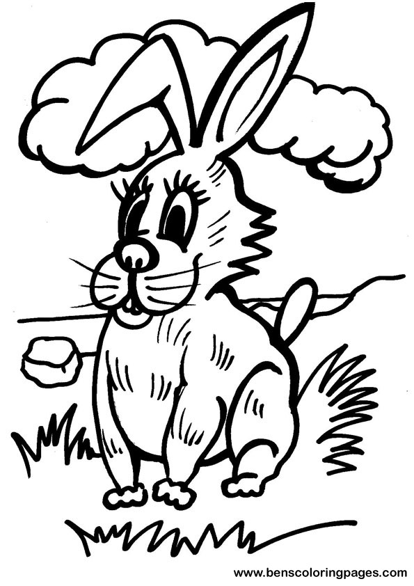 Print rabbit coloring sheet for preschoolers