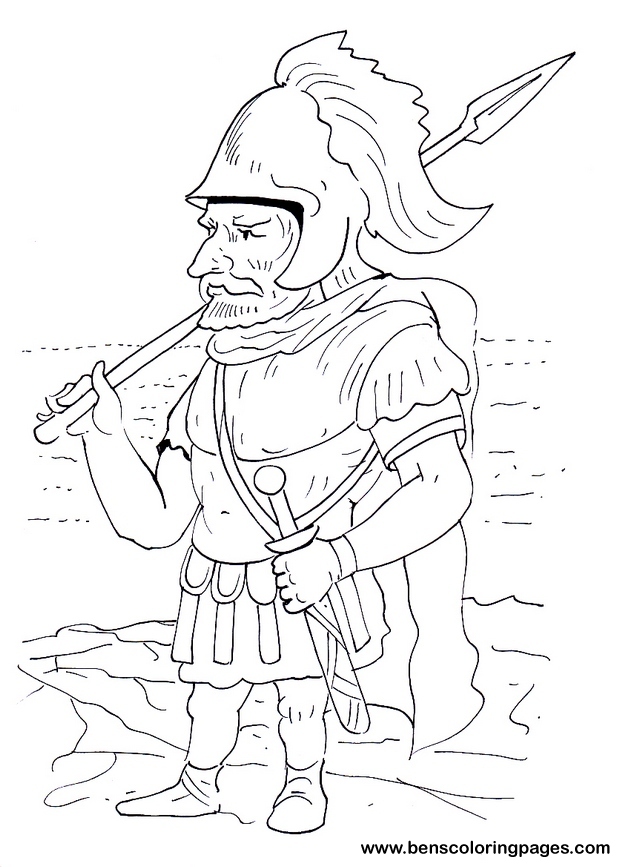 carthagenean warrior coloring page for free