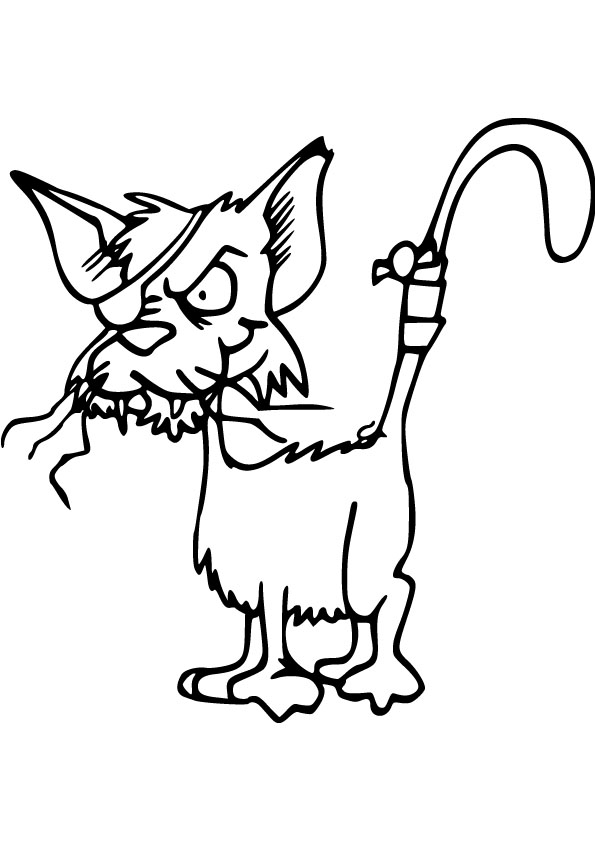 stray cat coloring picture for free