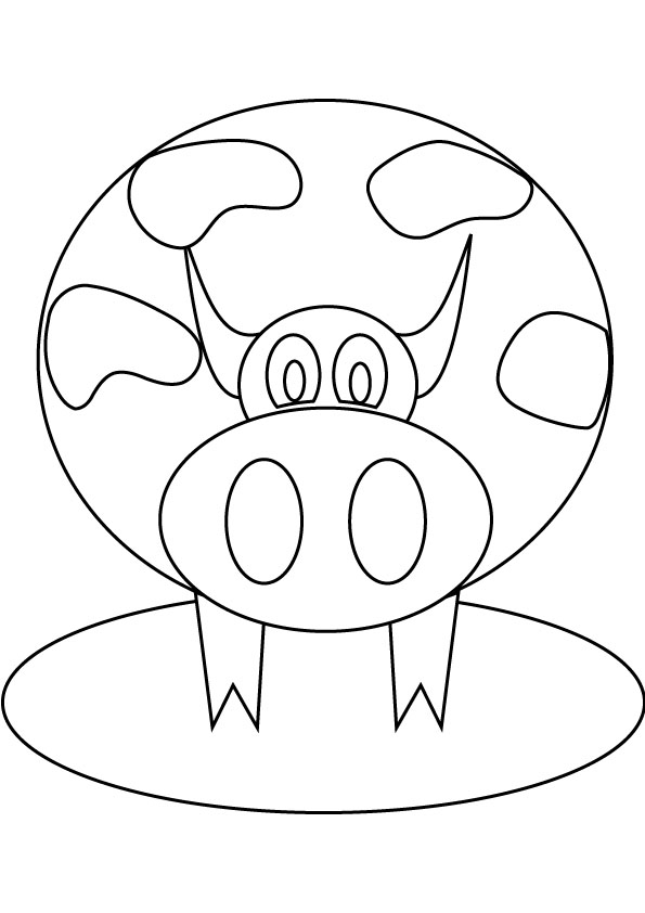 Fat cow free coloring page