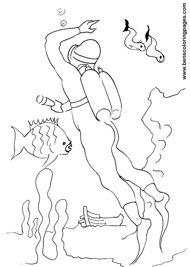 ocean diving coloring pages - photo #10