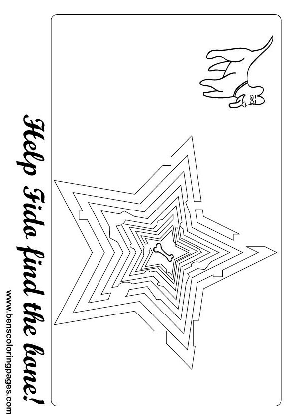 dog maze coloring pages