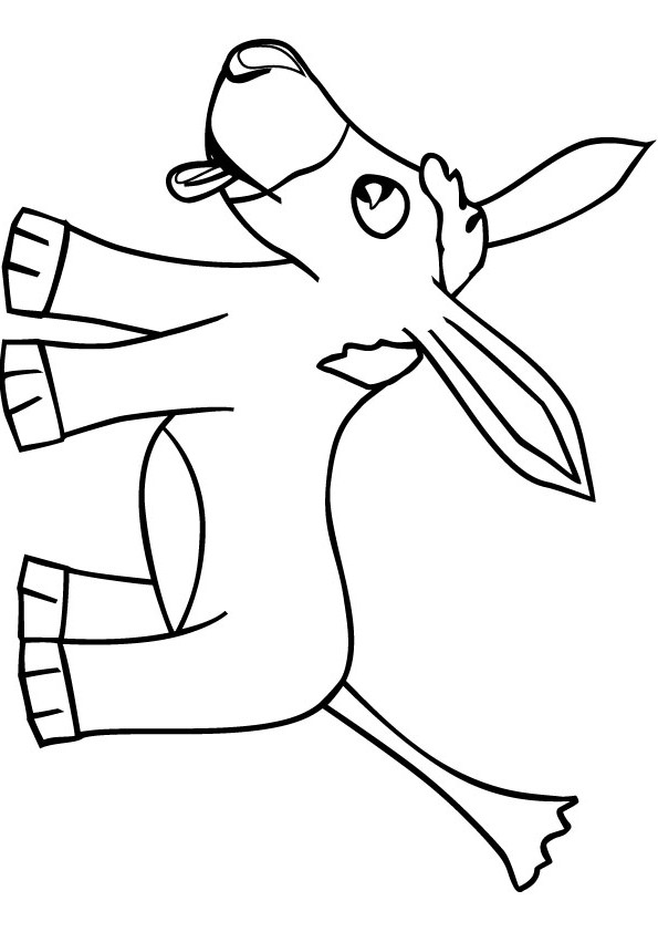 Donkey coloring picture for free