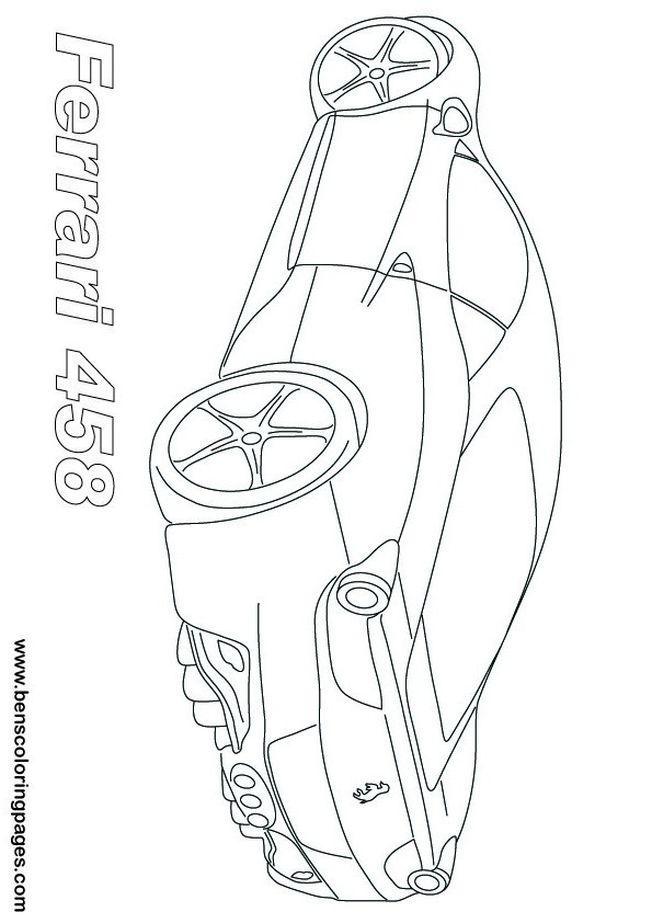 Printable Ferrari 458 spider coloring page