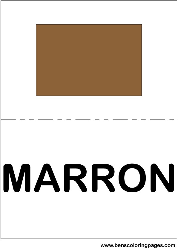 Brown color flashcard in French