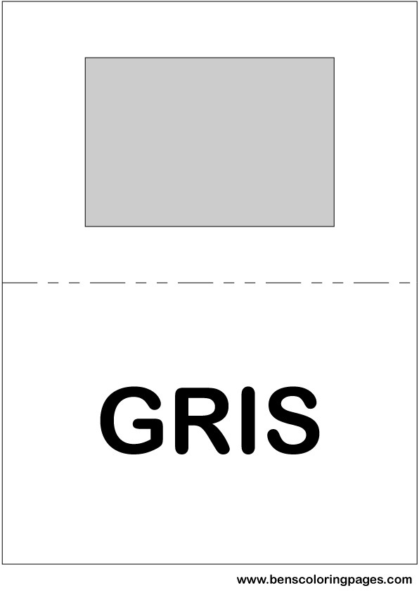 Grey color flashcard in French