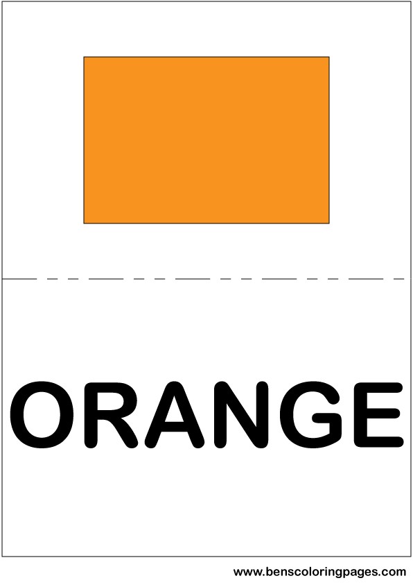 Orange color flashcard in French