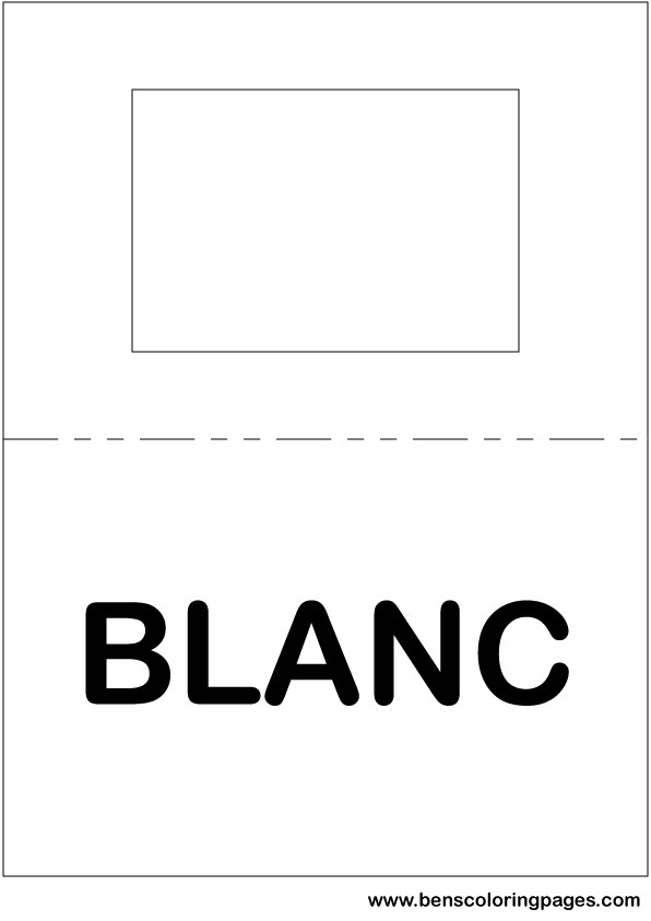 White color flashcard in French