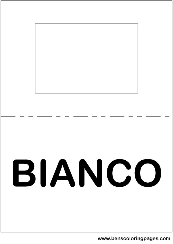 White color flashcard in Italian