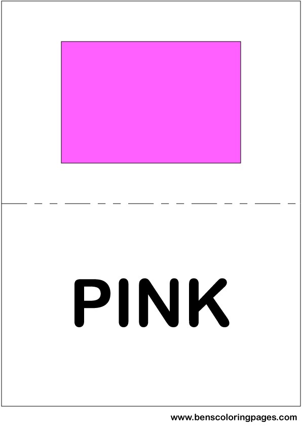 Pink color flashcard in English