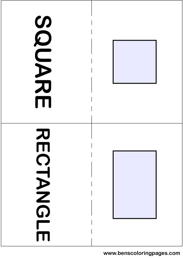 Square and rectangle flashcards in English
