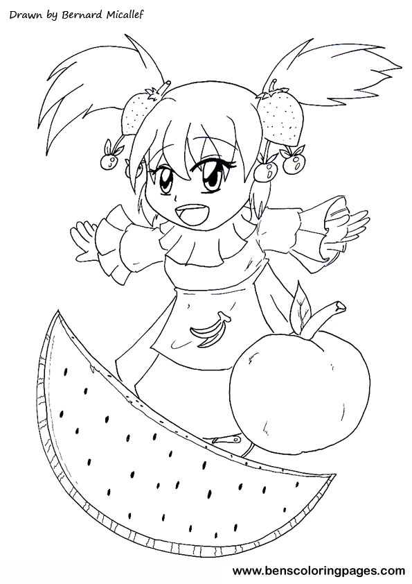 coloring book fruits