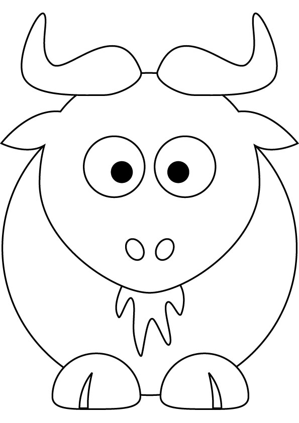 download free baby gnu drawing page