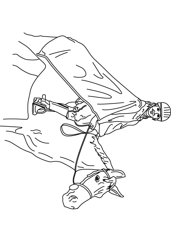 download free polo player drawing page