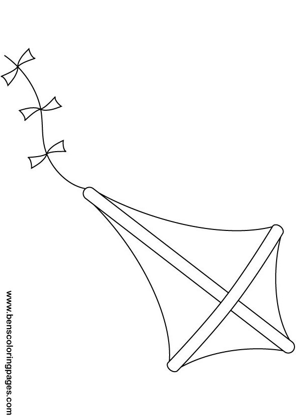 Kite coloring picture print