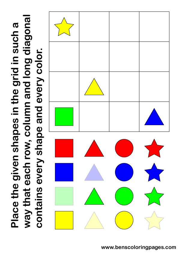 Printable logic brain trainer