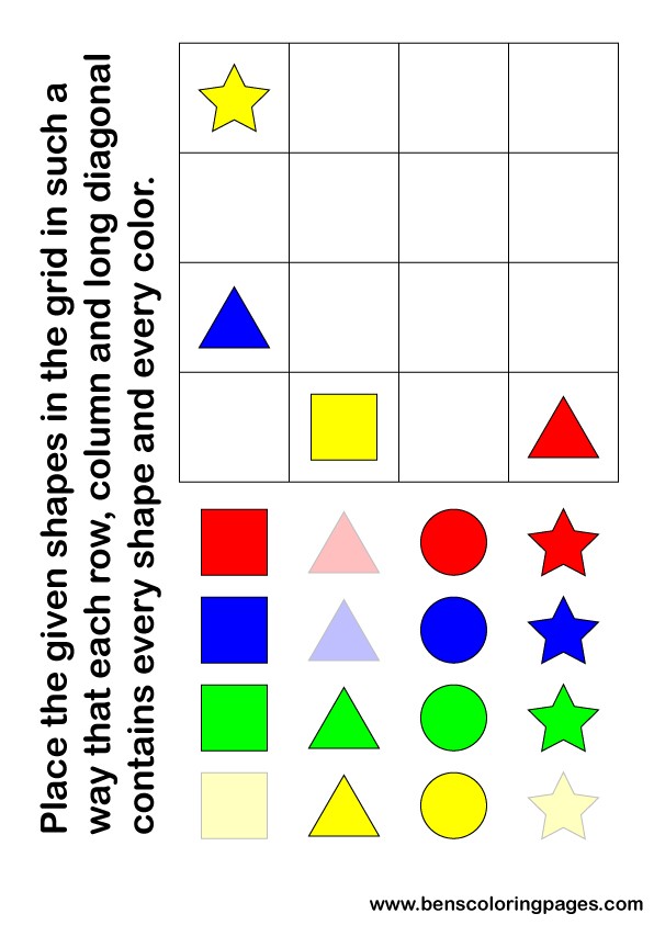 Printable brain training puzzle