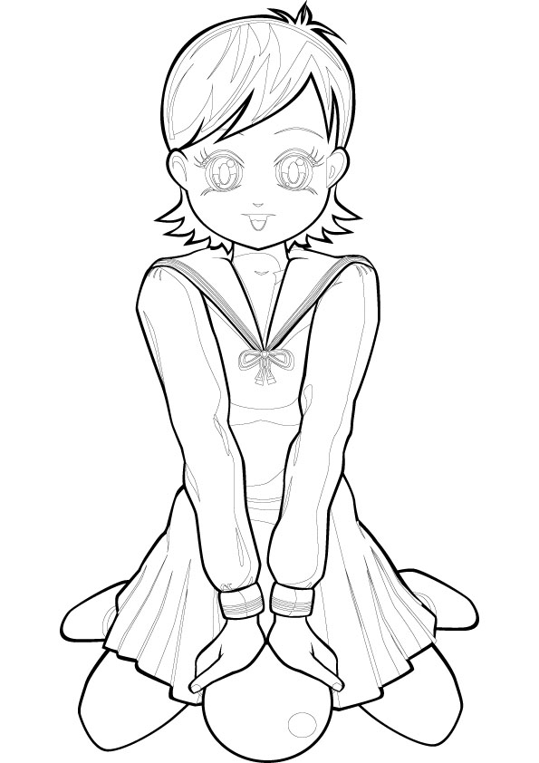 Manga girl drawing page