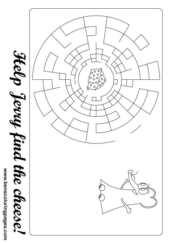 mouse maze coloring page