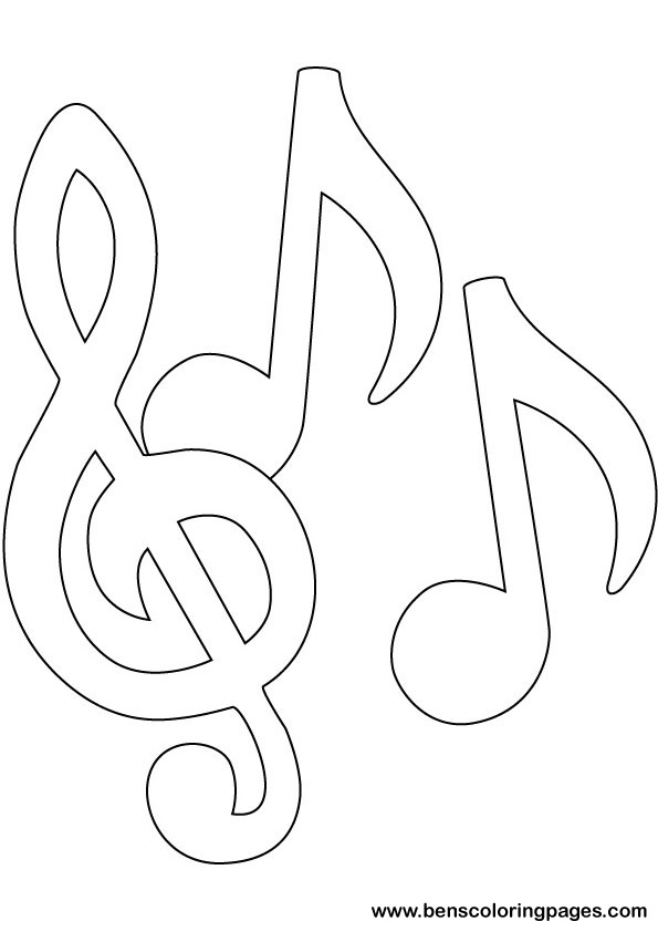 Music Notes Coloring Page