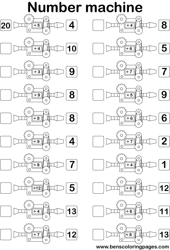 learning maths dividing numbermachines