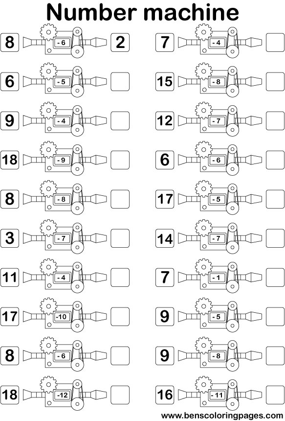 fun with numbers subtraction numbermachine