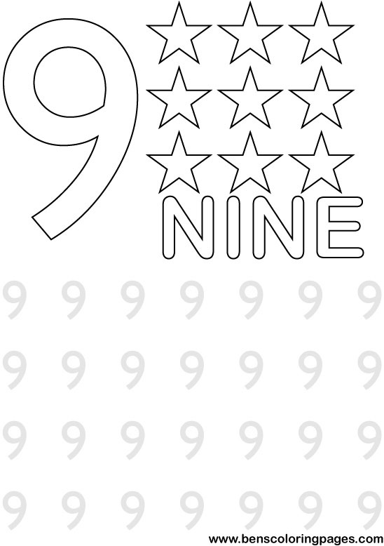 nine stars coloring pictures for students
