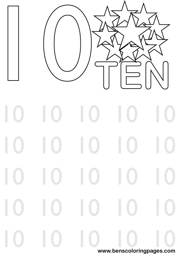 ten stars coloring pictures for students