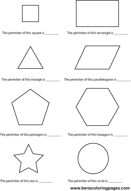 perimeter educational worksheet for school