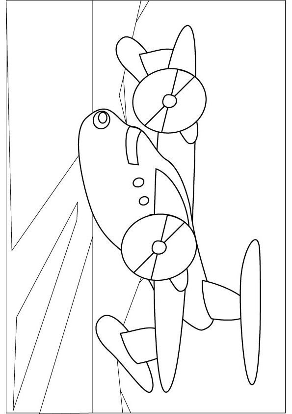 Fast plane coloring page for kids