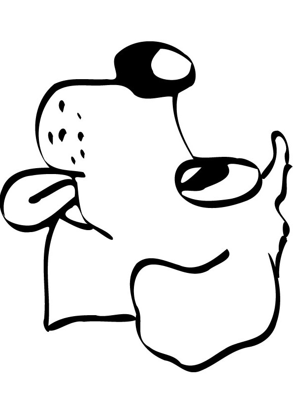 Puppy head coloring page for kids